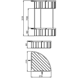 Полка угловая Gappo G334-2 с крючками хром